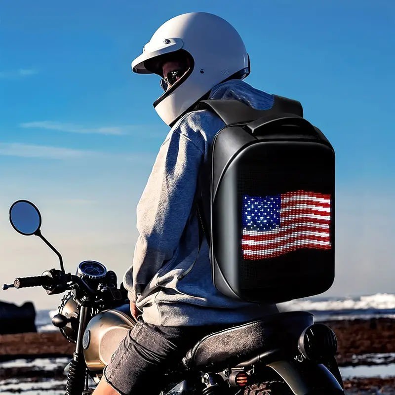 1pc LED WiFi Version Smartphone Controlled LED Screen Dynamic Stylish Dazzling 3.0 Waterproof Backpack For Motorcycle Laptop Cycling Backpack
