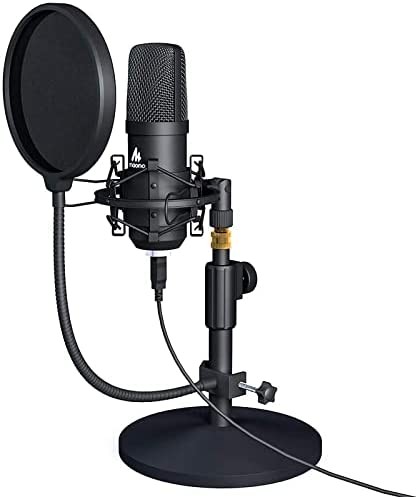 MAONO USB Microphone Kit 192KHZ/24BIT AU-A04T PC Condenser Podcast Streaming Cardioid Mic Plug & Play for Computer, YouTube, Gaming Recording