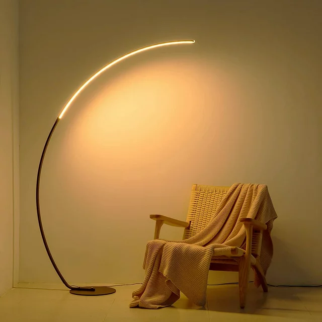 Lamp Depot 67" Modern Arc Floor Lamp,Curved Dimmable LED Lamp Tall Standing Light with Remote Control for Living Room Bedroom and Office
